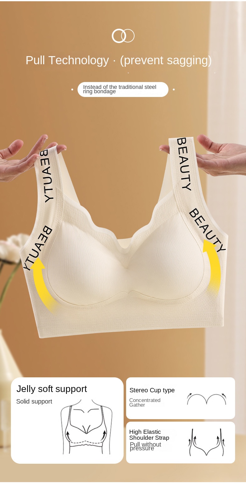 Women's Seamless Back Beauty Sports Bra for Large Breasts