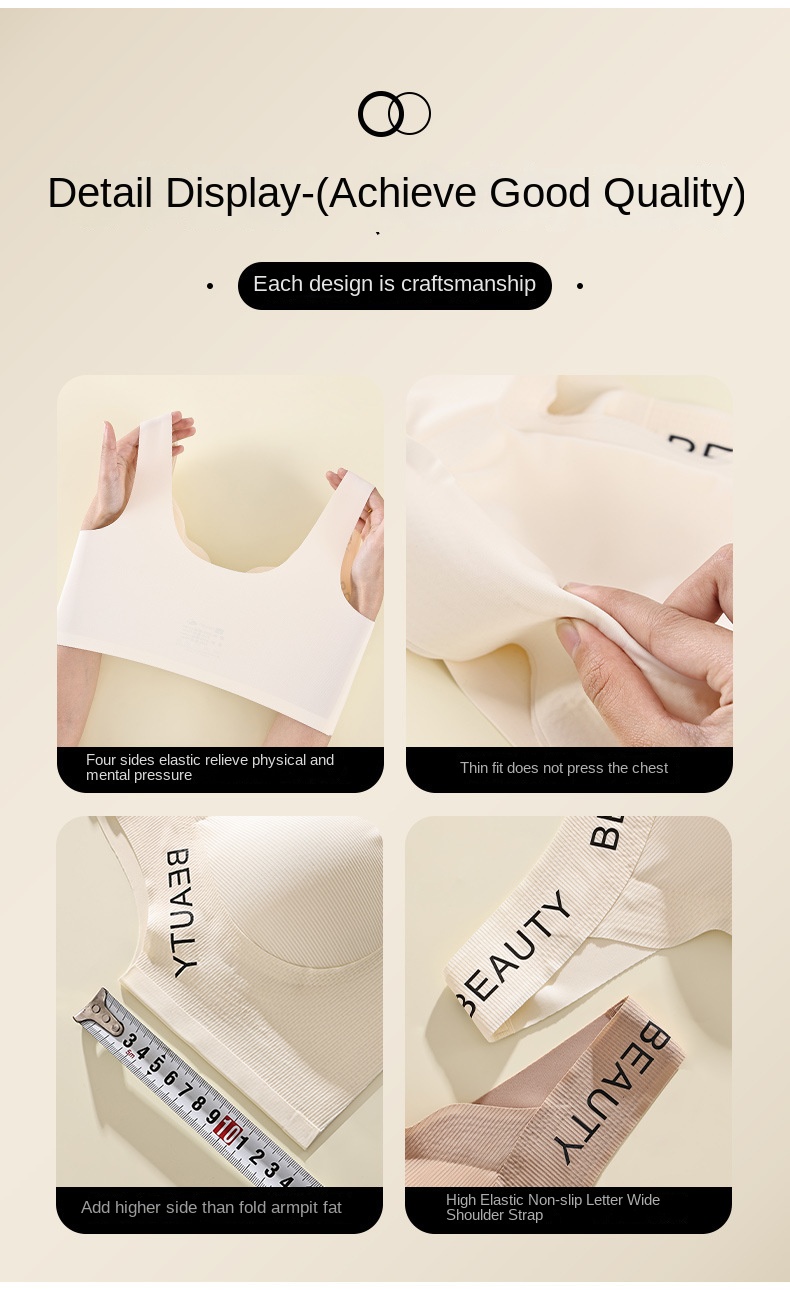 Women's Seamless Back Beauty Sports Bra for Large Breasts