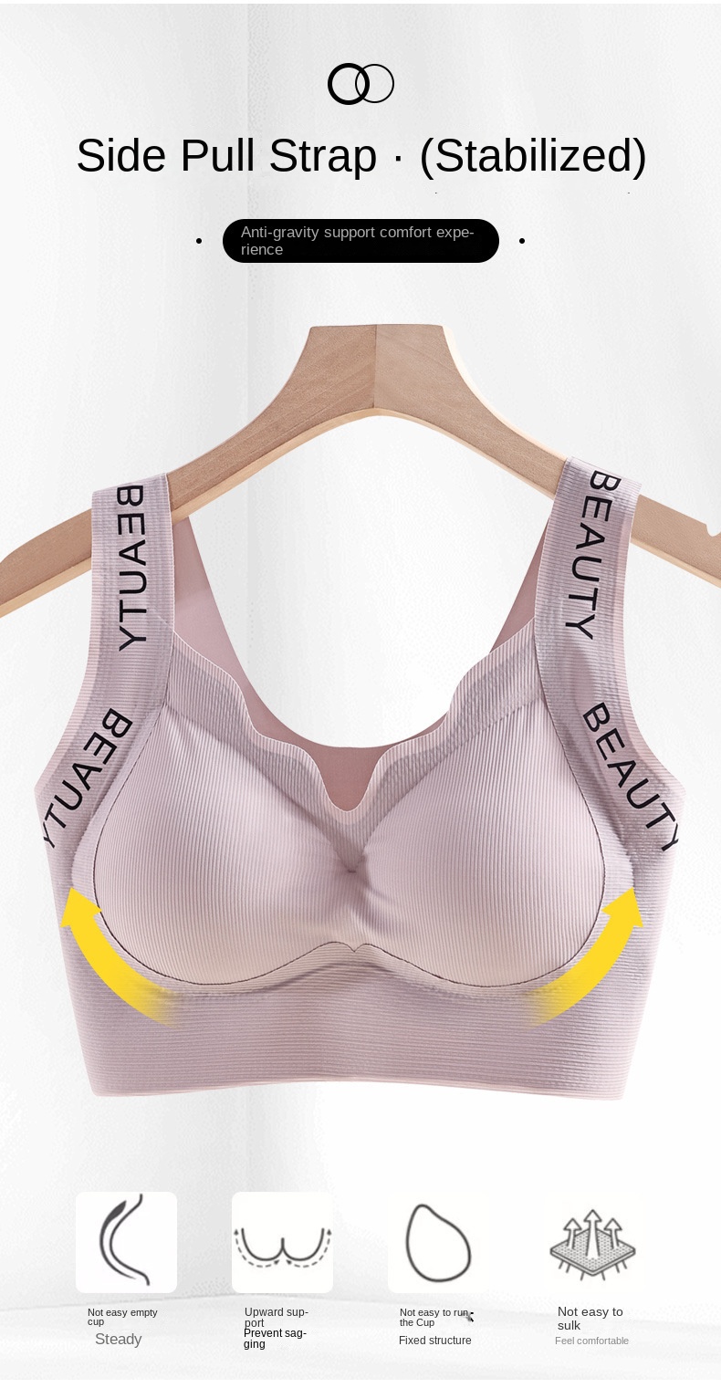 Women's Seamless Back Beauty Sports Bra for Large Breasts