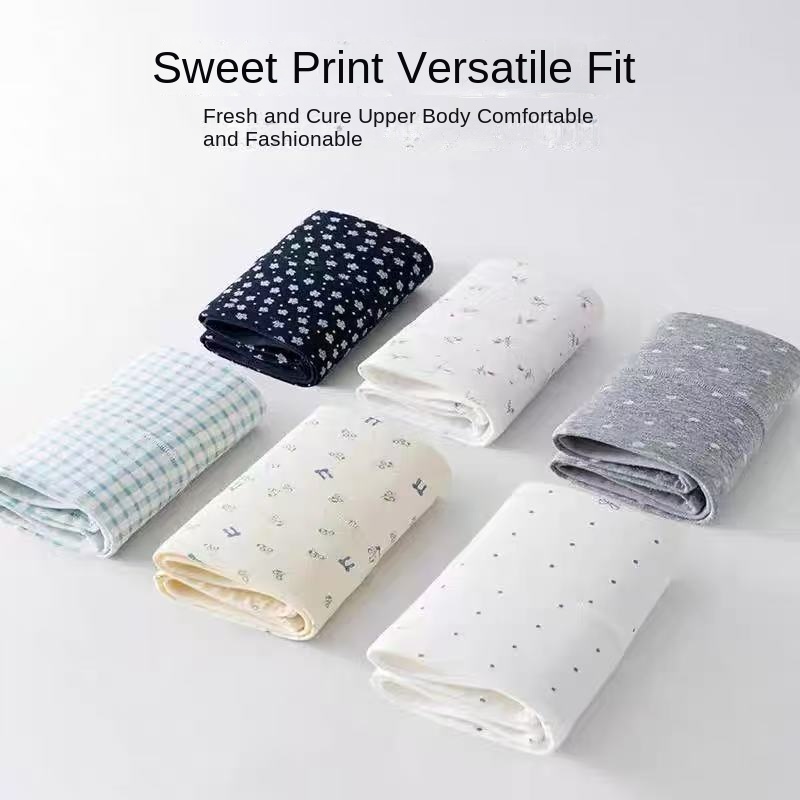 Cotton Briefs with Floral Print and Full Hip Coverage