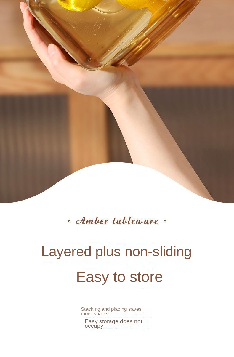 Amber High Borosilicate Glass Food Storage Box