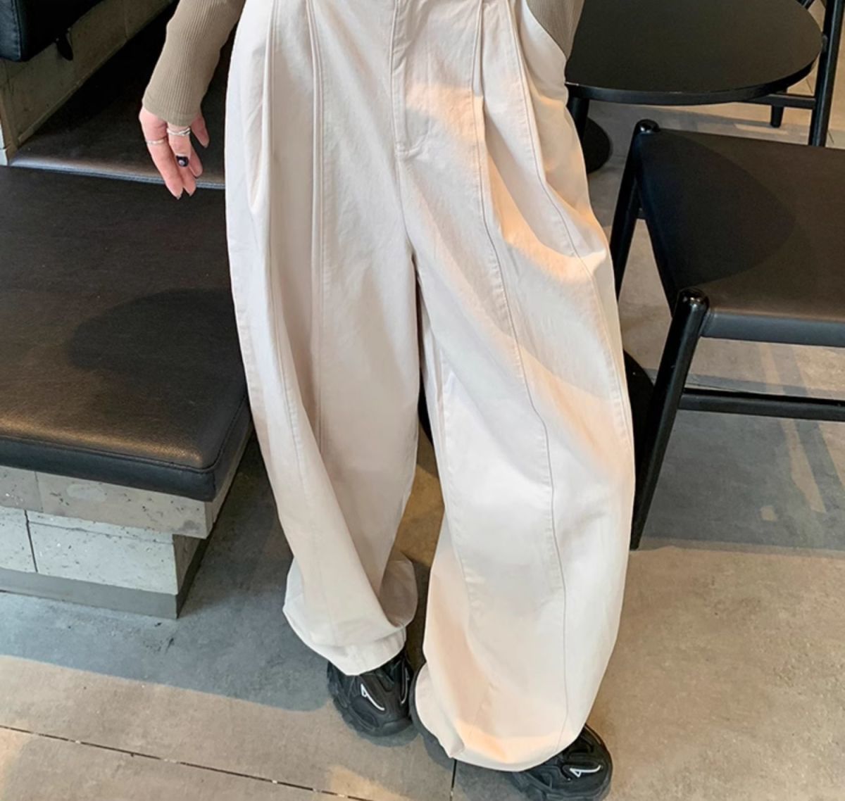 Women's Small Chanel-style American Work Wide-leg Pants