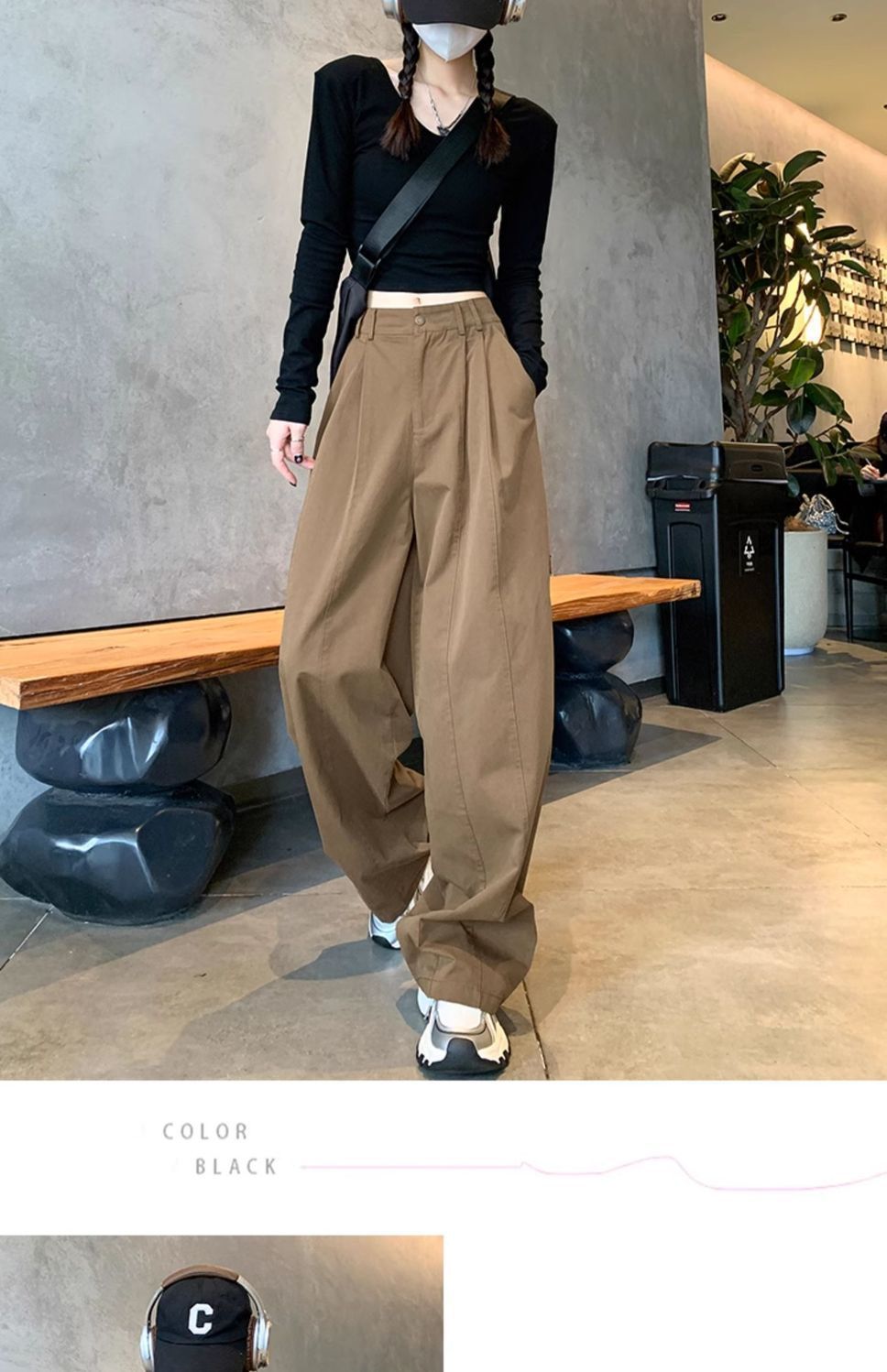 Women's Small Chanel-style American Work Wide-leg Pants