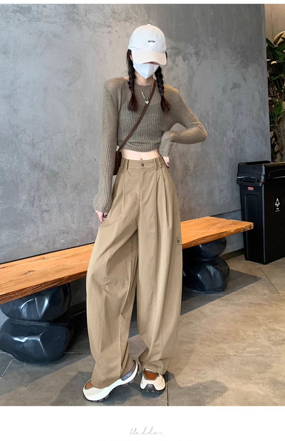 Women's Small Chanel-style American Work Wide-leg Pants