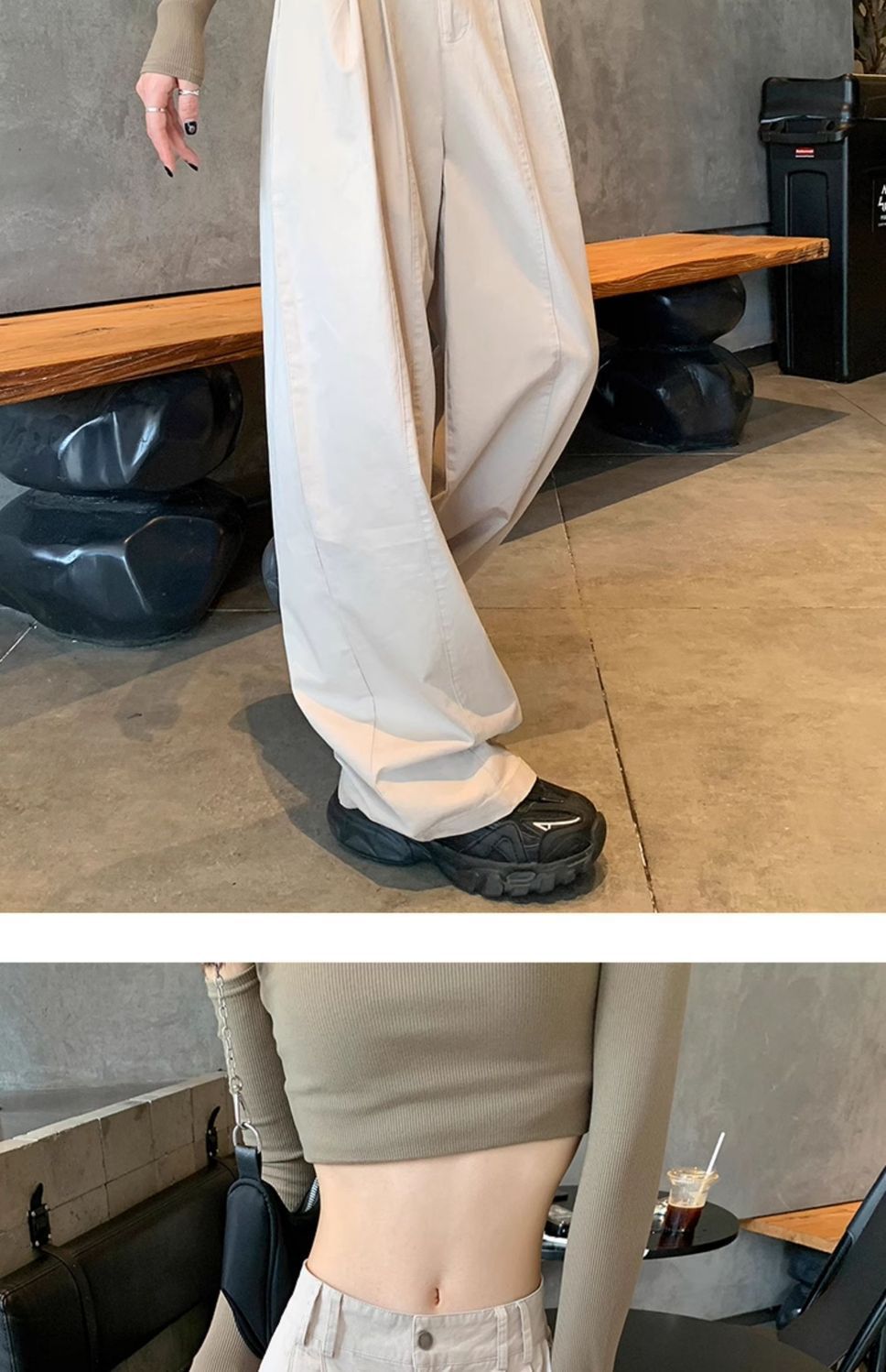 Women's Small Chanel-style American Work Wide-leg Pants