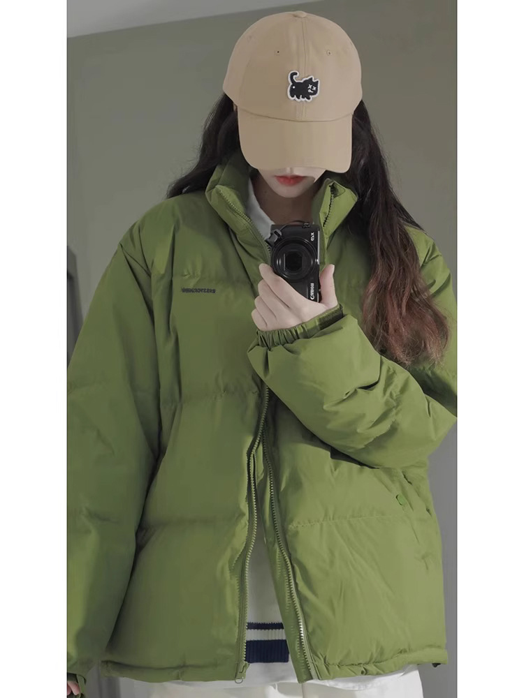Green Loose Couple Winter Cotton Coat