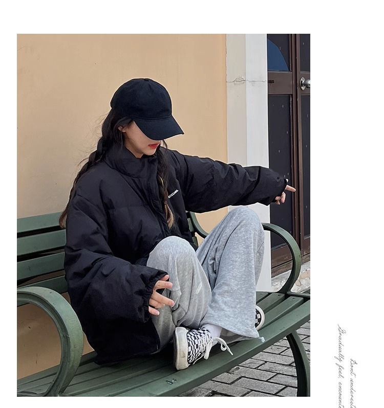 Green Loose Couple Winter Cotton Coat