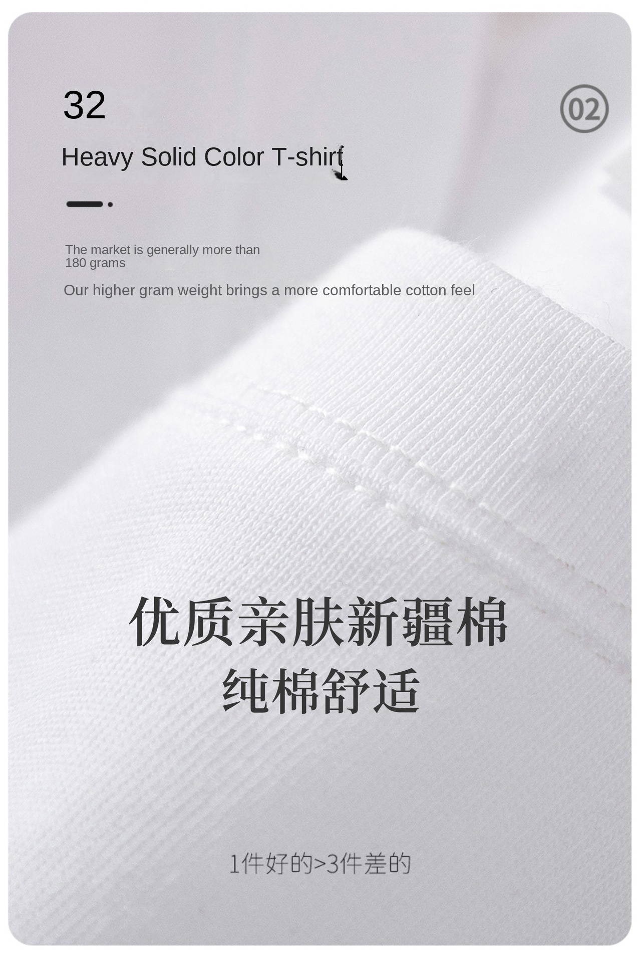 Men's 400g Pure Cotton Heavyweight Crew Neck T-Shirt