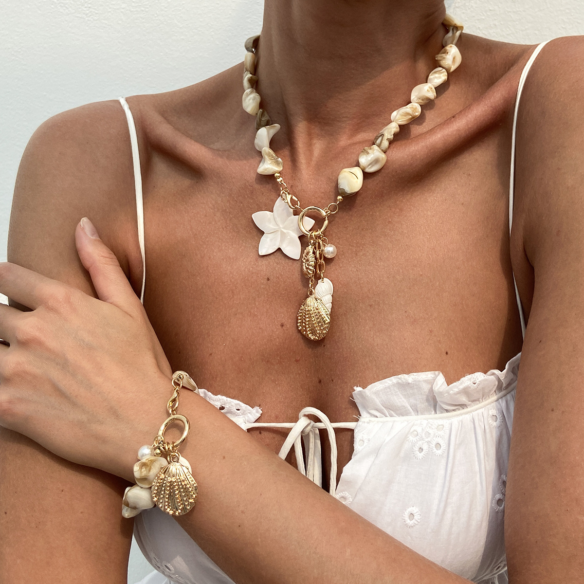 Boho Shell Pearl Jewelry Set