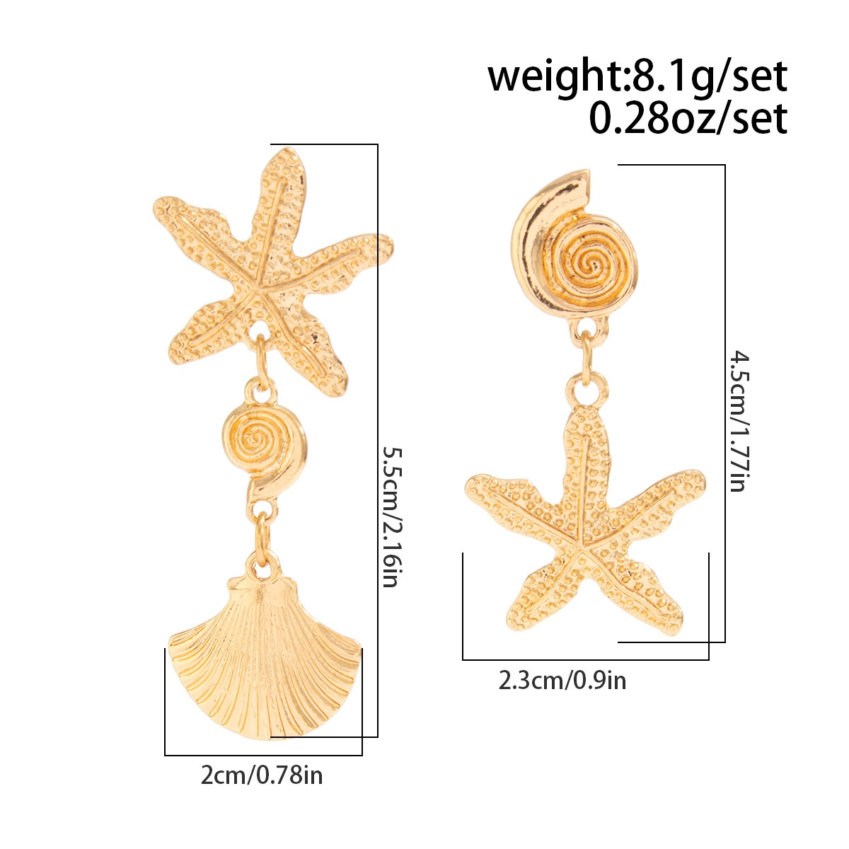 Ocean Star & Starfish Earrings