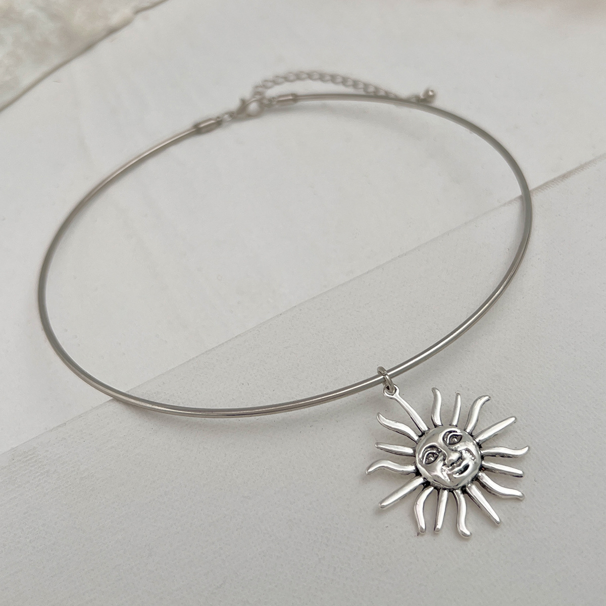 Vintage Sun Pendant Choker