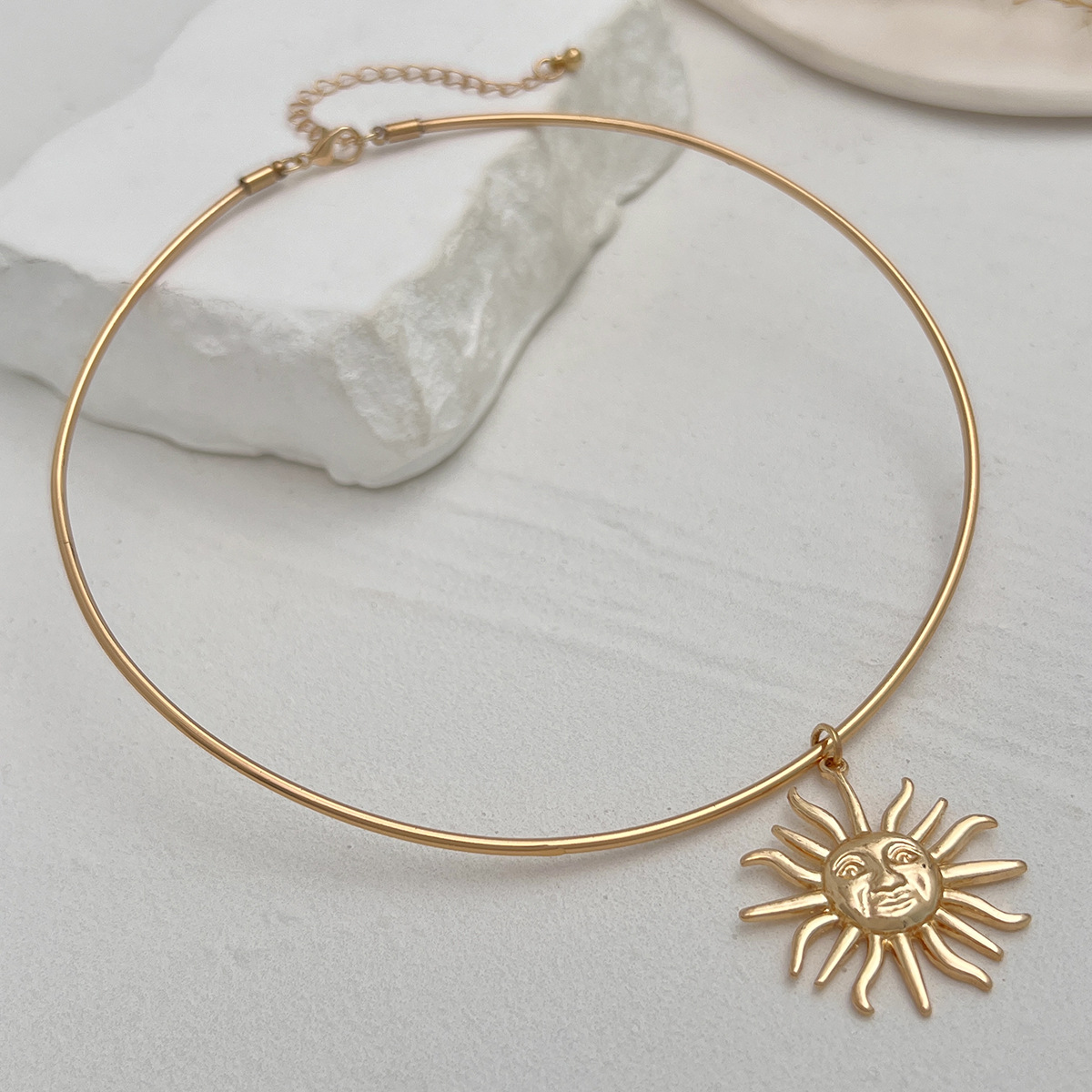 Vintage Sun Pendant Choker