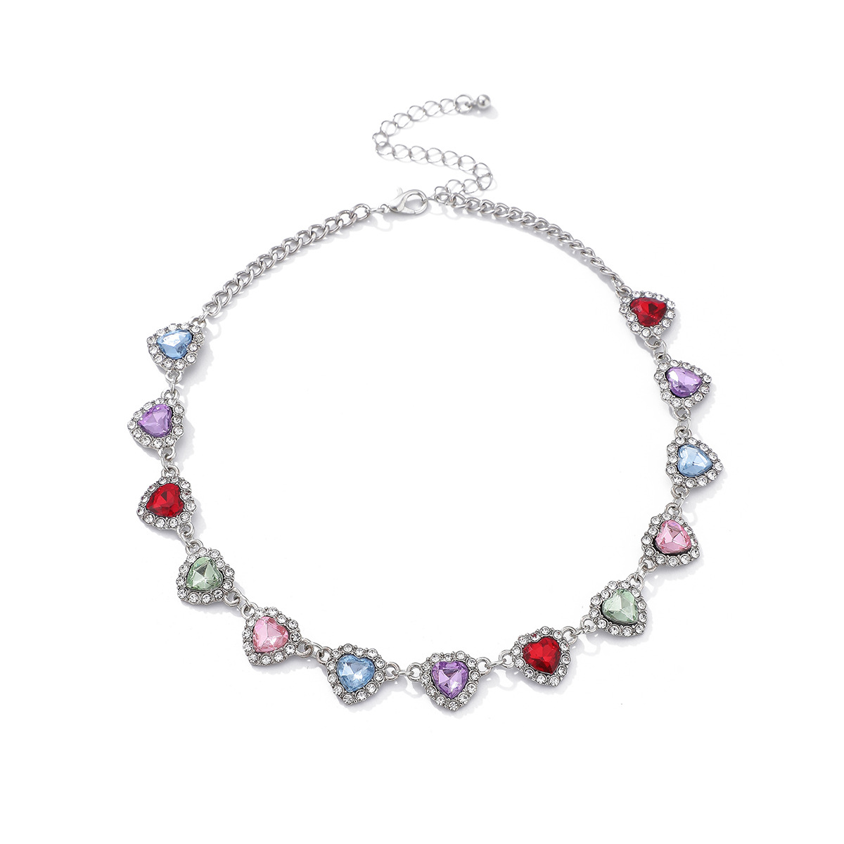 Rhinestone Heart Choker