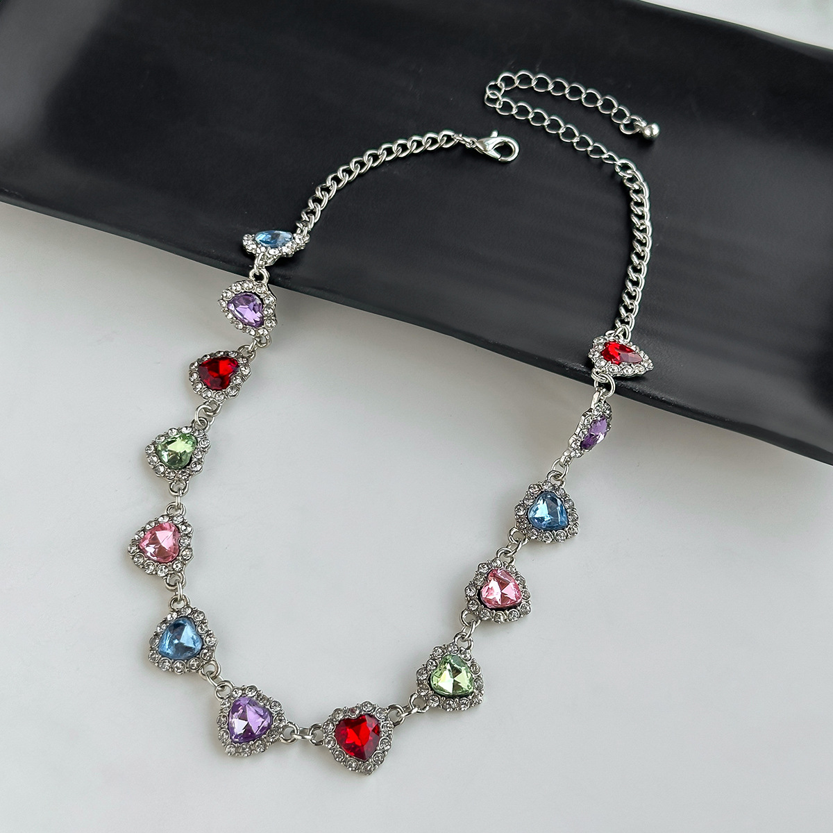 Rhinestone Heart Choker