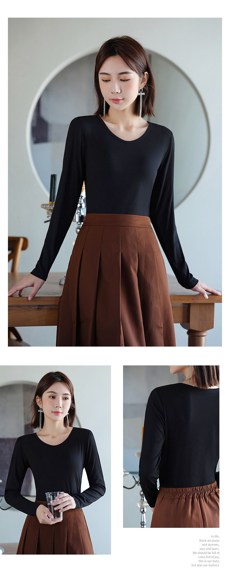 Women's V-Neck Long Sleeve Solid Color Base Layer Top