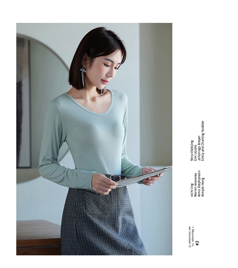 Women's V-Neck Long Sleeve Solid Color Base Layer Top