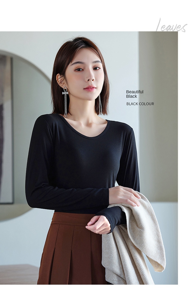 Women's V-Neck Long Sleeve Solid Color Base Layer Top