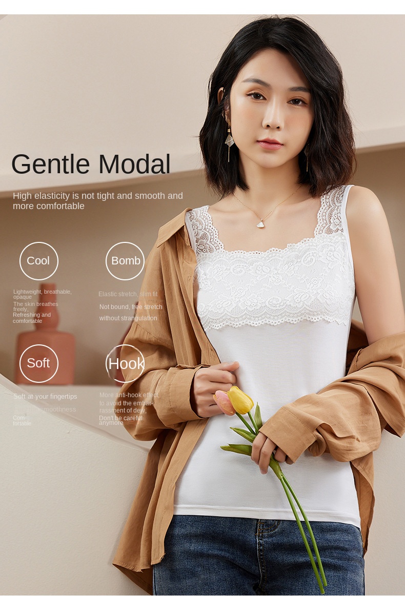 Women's Modal Lace Sling Vest