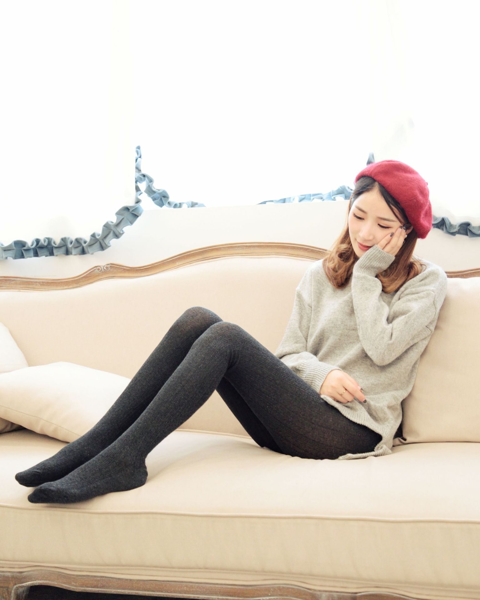 Thick Knit Ribbed Tights