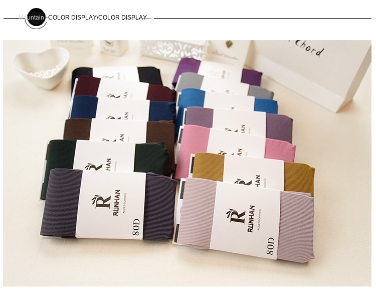 80D Striped Velvet Women's Pantyhose in 13 Colors