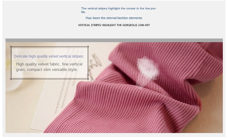 80D Striped Velvet Women's Pantyhose in 13 Colors