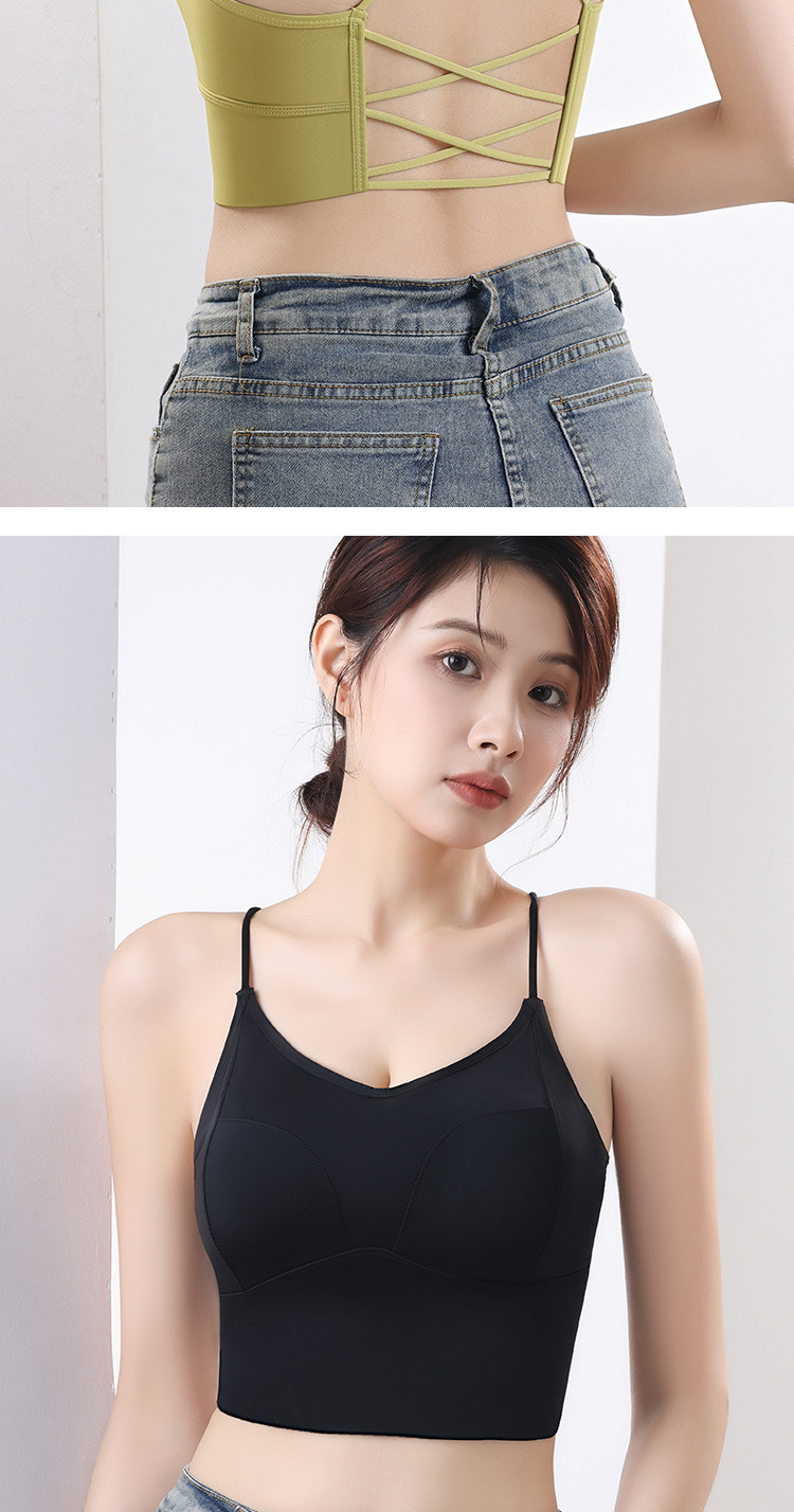 Ice Silk Backless Bra with Thick Pads for Small Breasts