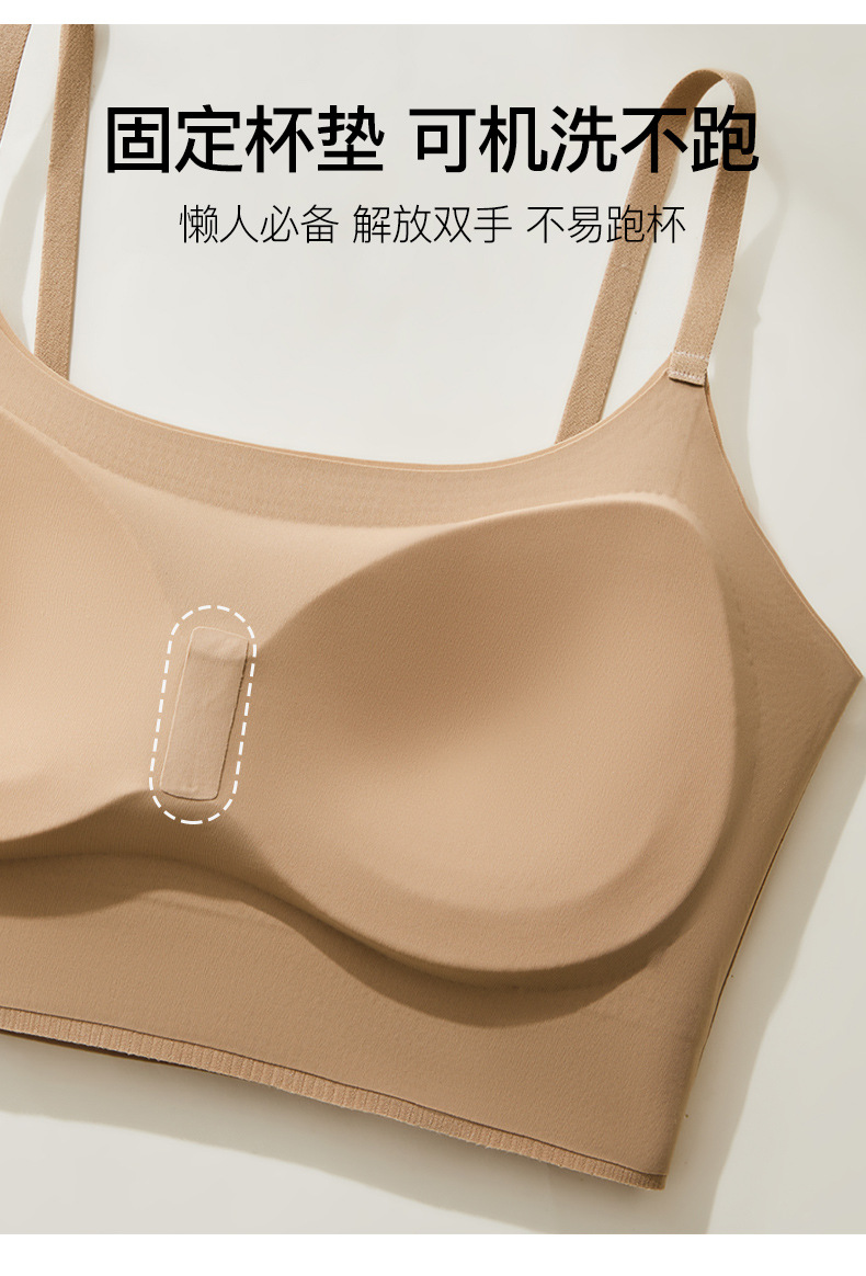 Thickened Wire-free Ice Silk Backless Bustier for Small Breasts