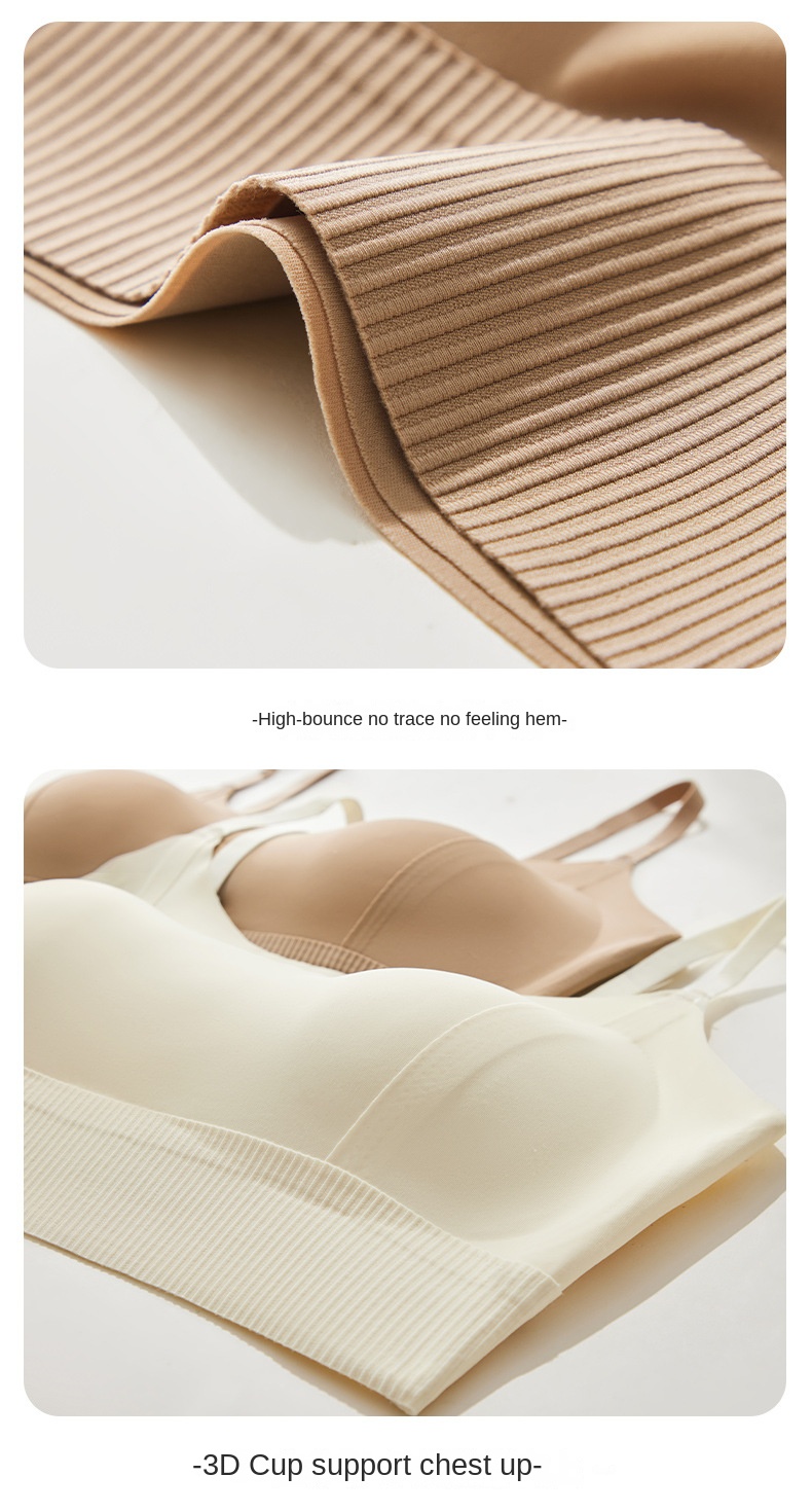Thickened Wire-free Ice Silk Backless Bustier for Small Breasts