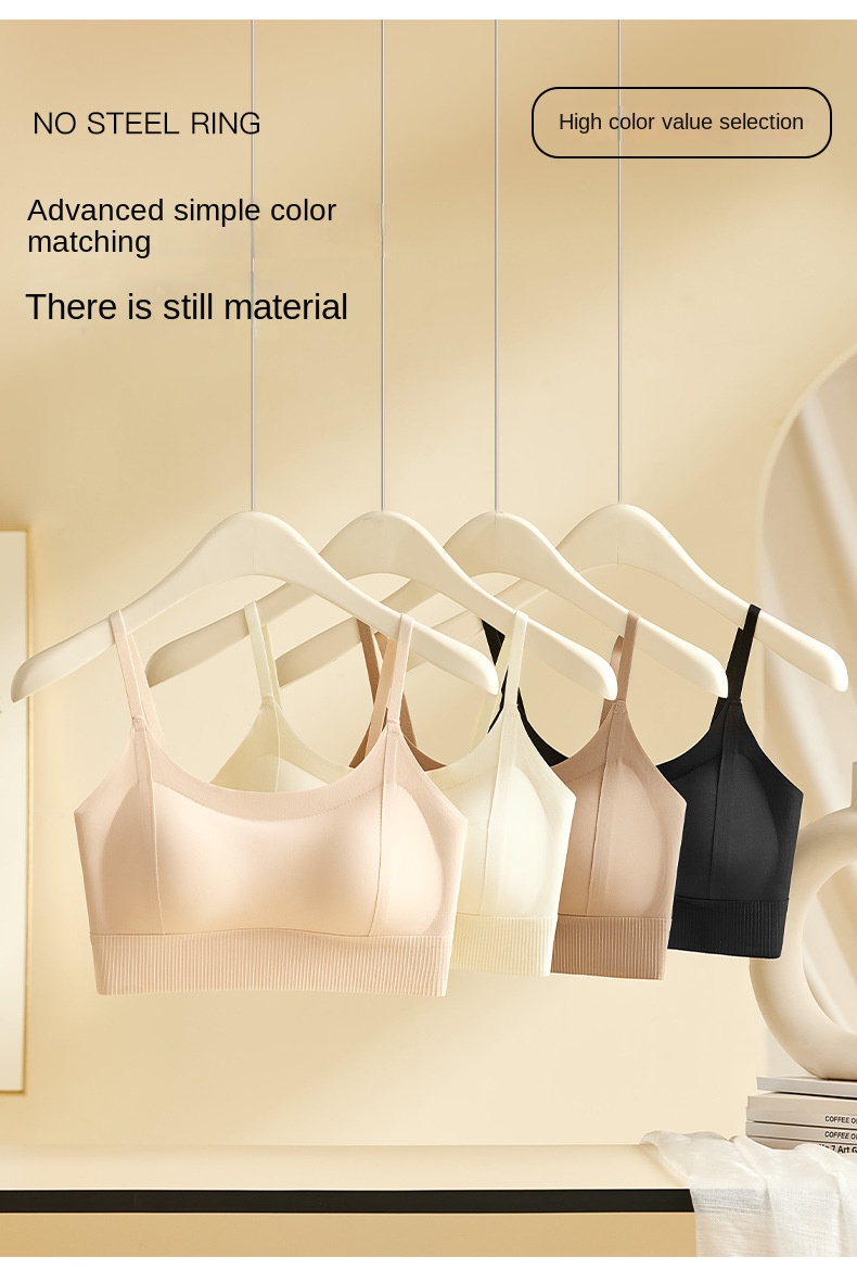 Thickened Wire-free Ice Silk Backless Bustier for Small Breasts