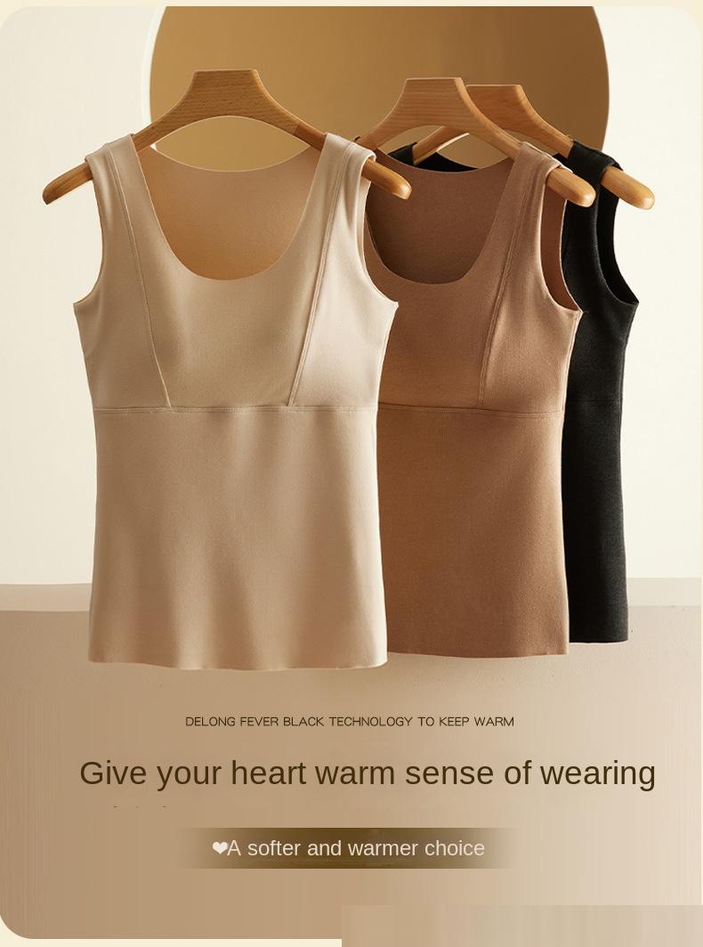 Warm and Light Seamless Thermal Vest with Built - in Cups