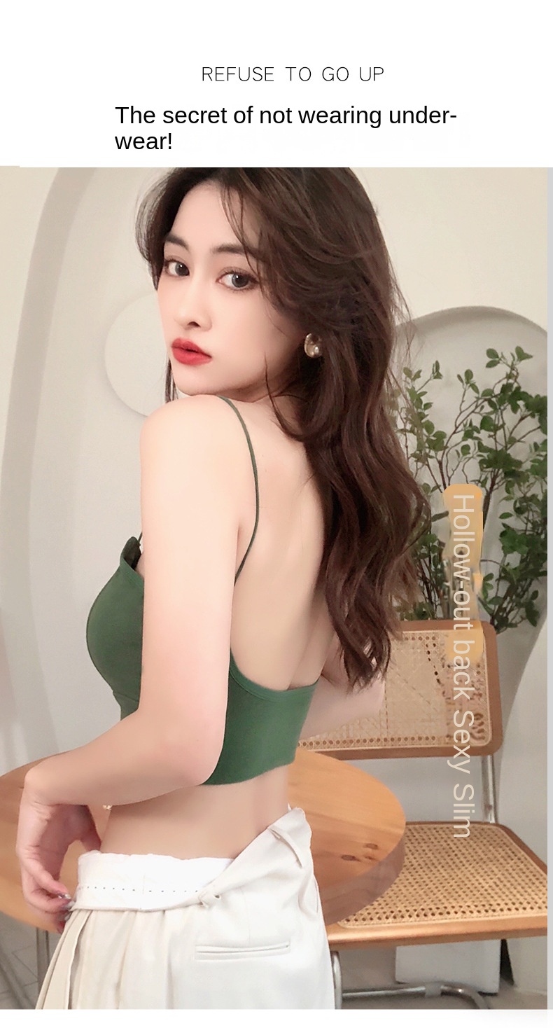 Cotton Integrated Backless Bra Top with Padded Cups