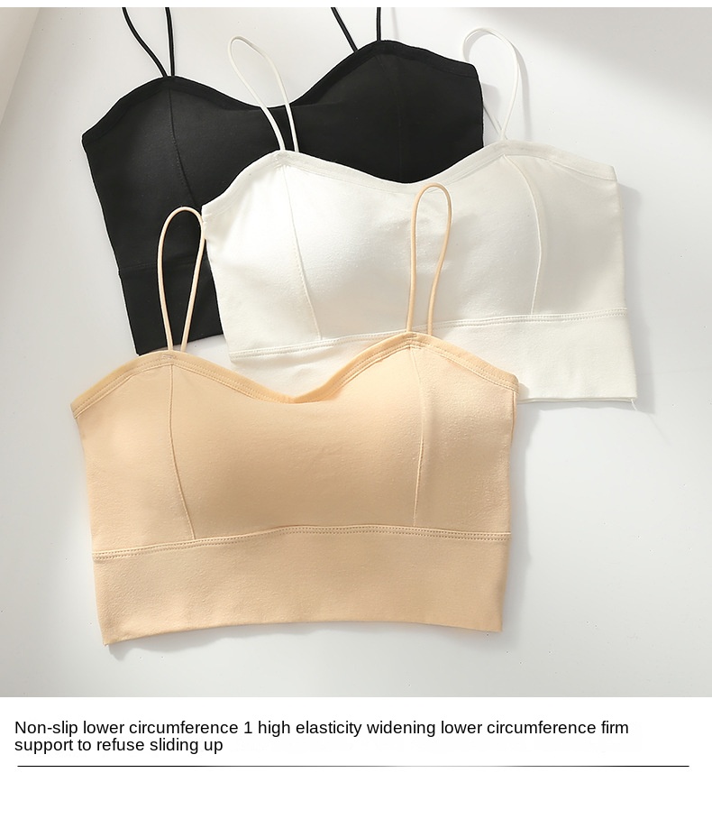 Cotton Integrated Backless Bra Top with Padded Cups
