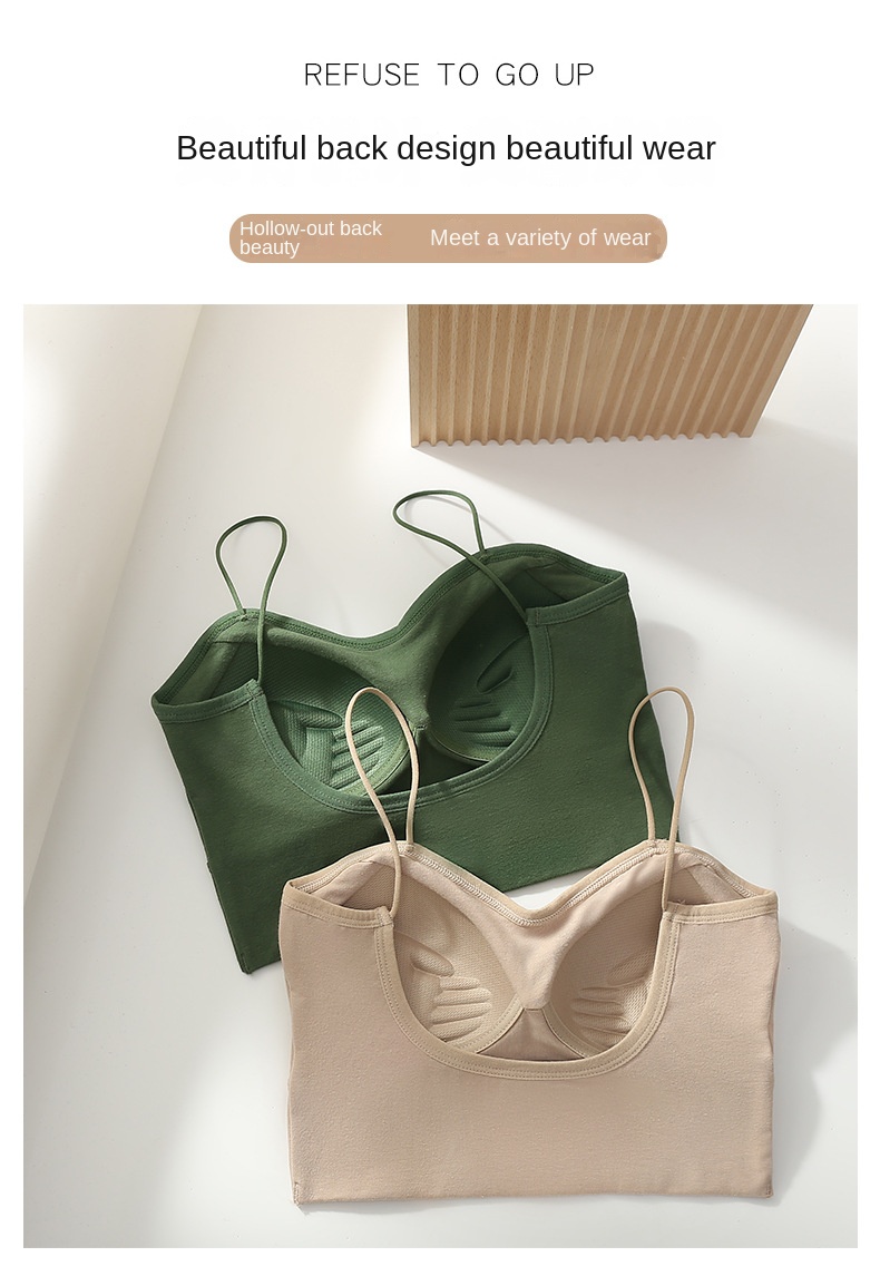 Cotton Integrated Backless Bra Top with Padded Cups