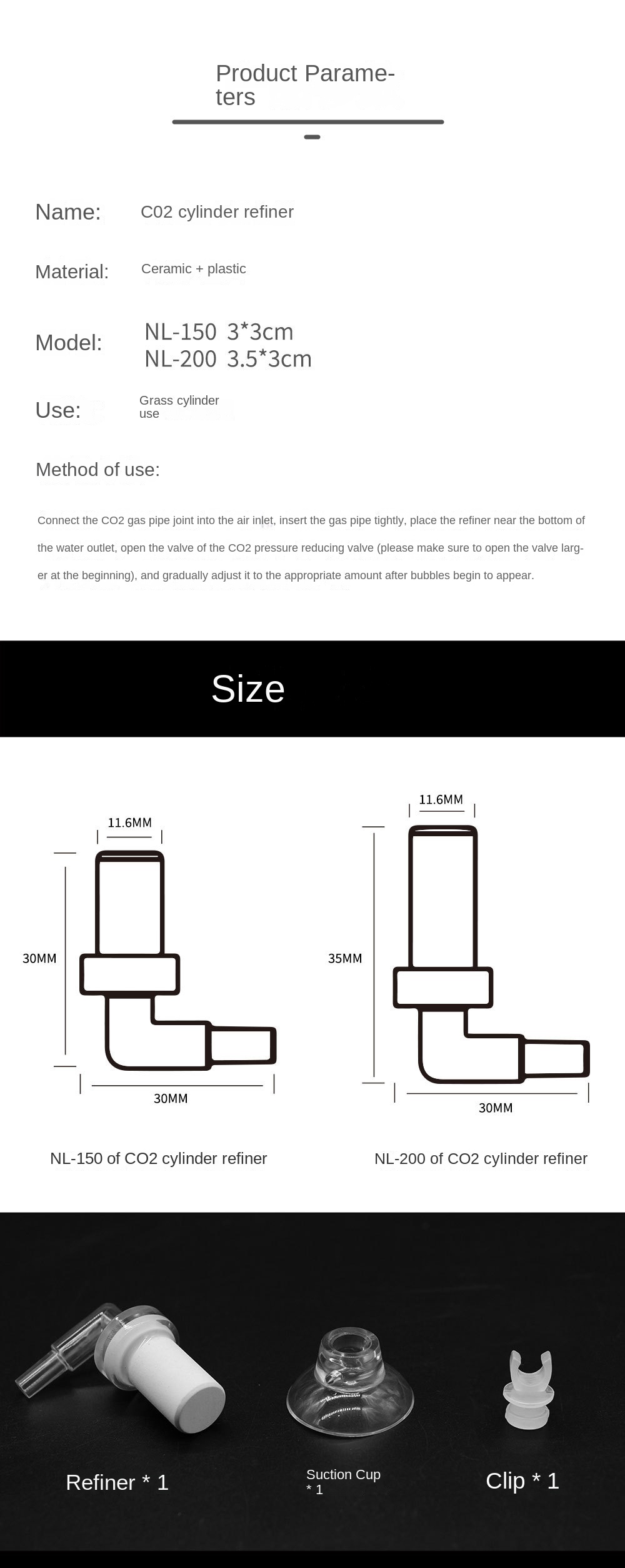 CO2 In-Cylinder Refiner for Aquarium