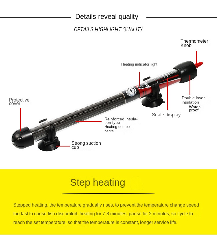 Aquarium Quartz Heating Rod with Precise Temperature Control