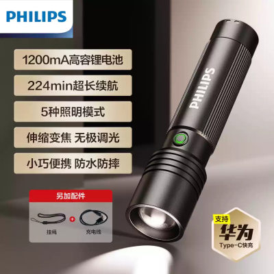 Compact Zoomable Super Bright Flashlight
