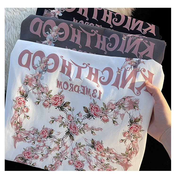 Romantic Rose Couple T-shirts