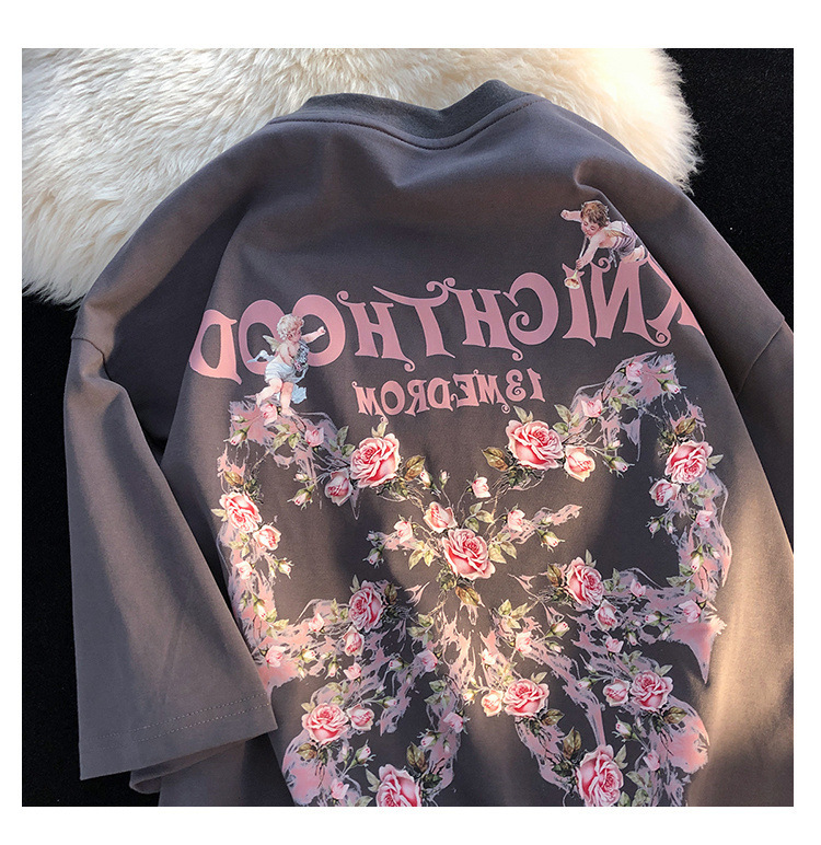 Romantic Rose Couple T-shirts