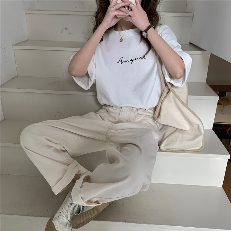 White Short Sleeve Loose-Fit T-Shirt