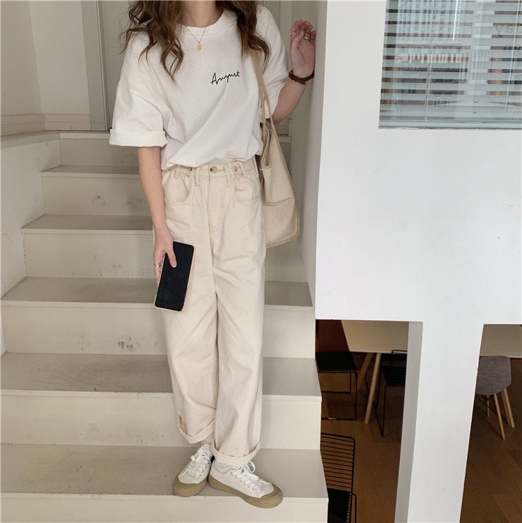 White Short Sleeve Loose-Fit T-Shirt