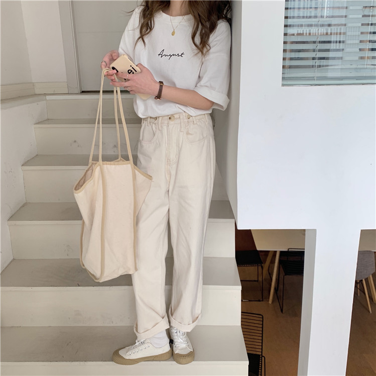 White Short Sleeve Loose-Fit T-Shirt