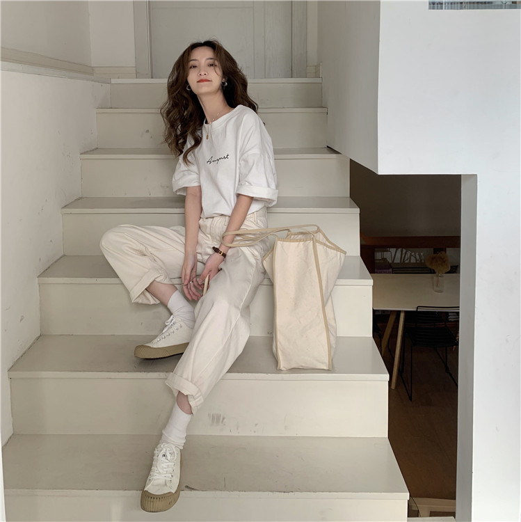 White Short Sleeve Loose-Fit T-Shirt