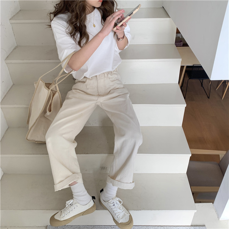 White Short Sleeve Loose-Fit T-Shirt