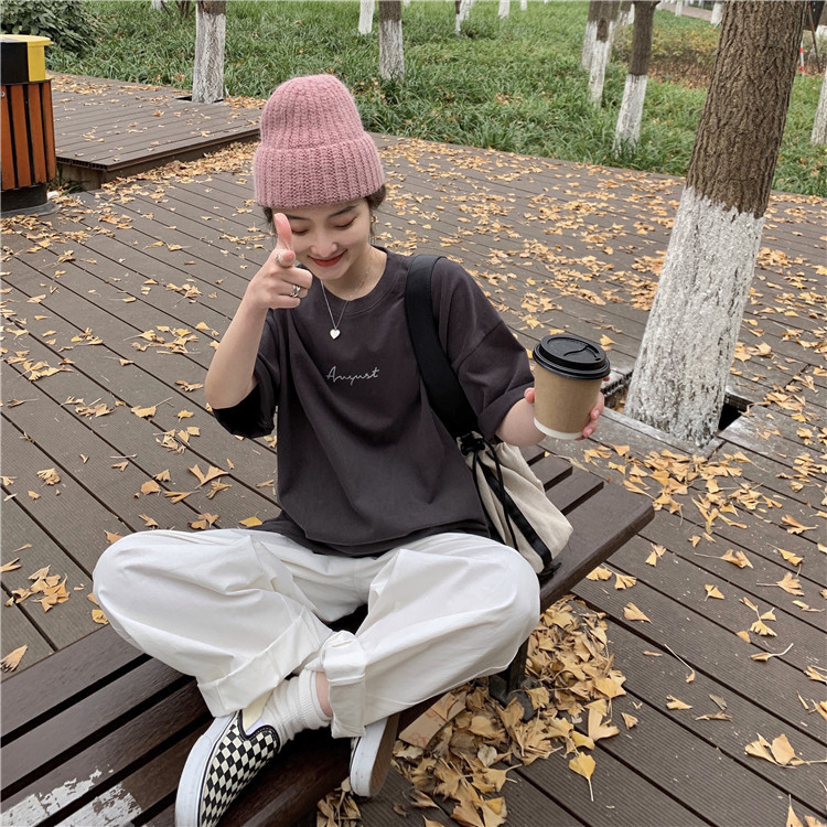 White Short Sleeve Loose-Fit T-Shirt