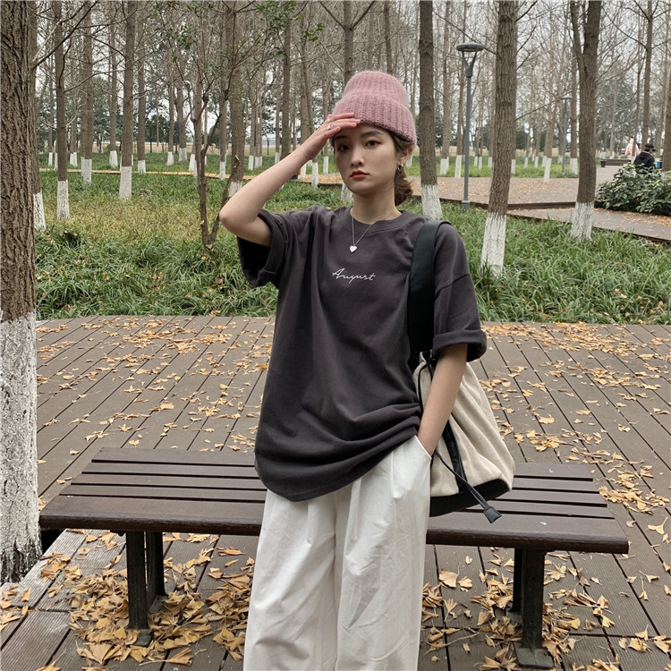 White Short Sleeve Loose-Fit T-Shirt