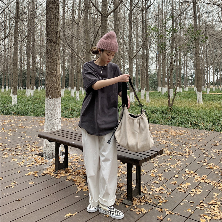 White Short Sleeve Loose-Fit T-Shirt