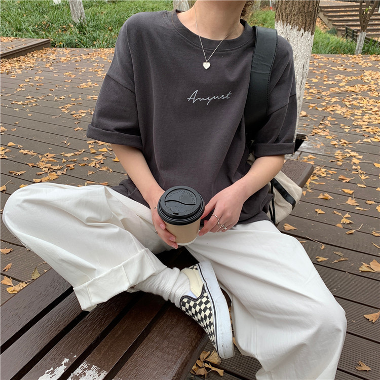 White Short Sleeve Loose-Fit T-Shirt