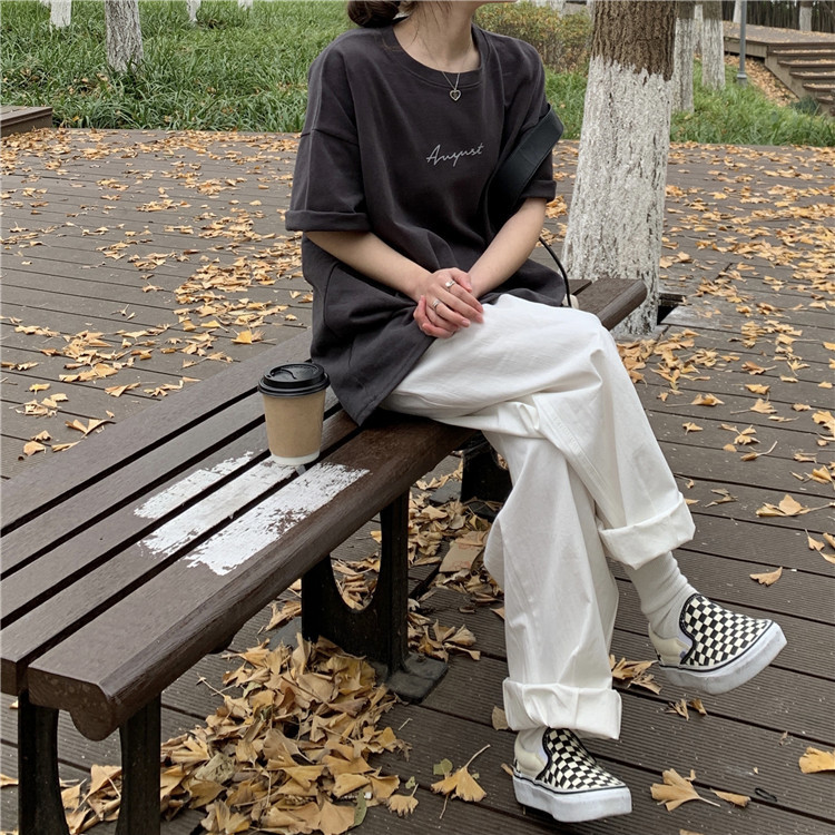 White Short Sleeve Loose-Fit T-Shirt