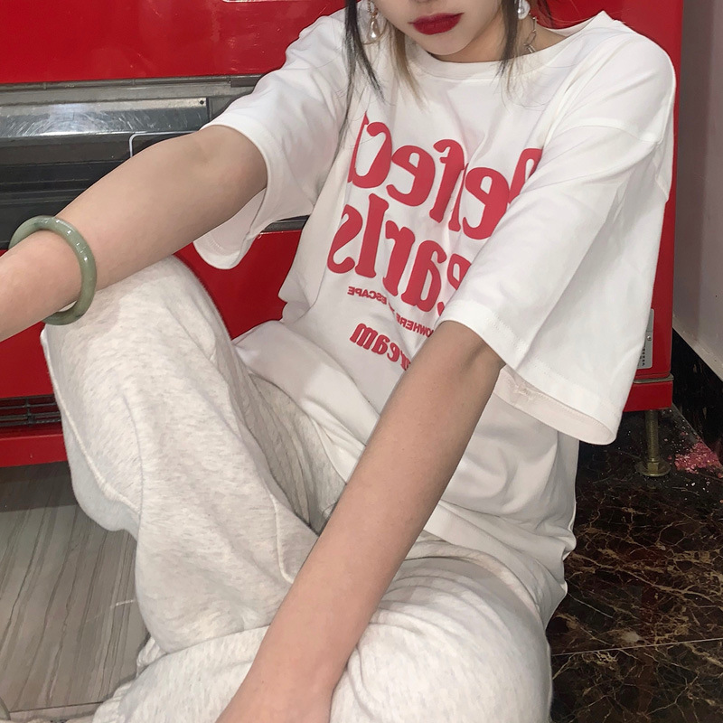 Summer Cartoon Print Loose Fit Short Sleeve Tee