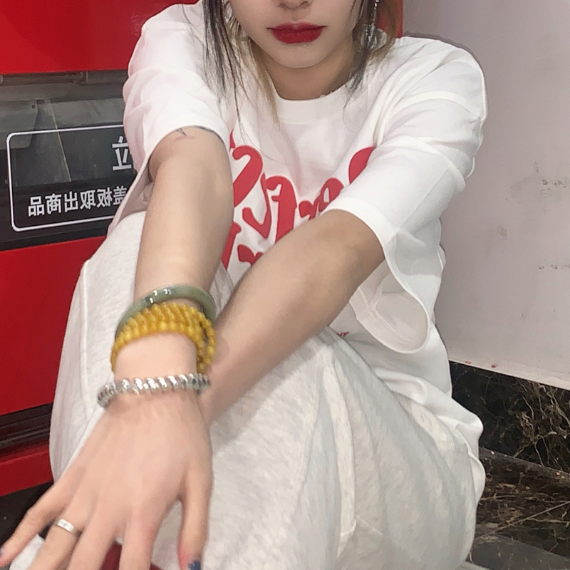 Summer Cartoon Print Loose Fit Short Sleeve Tee